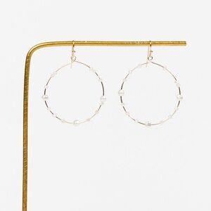 Altar’d State Pearl Glass Bead Hoop Earrings
